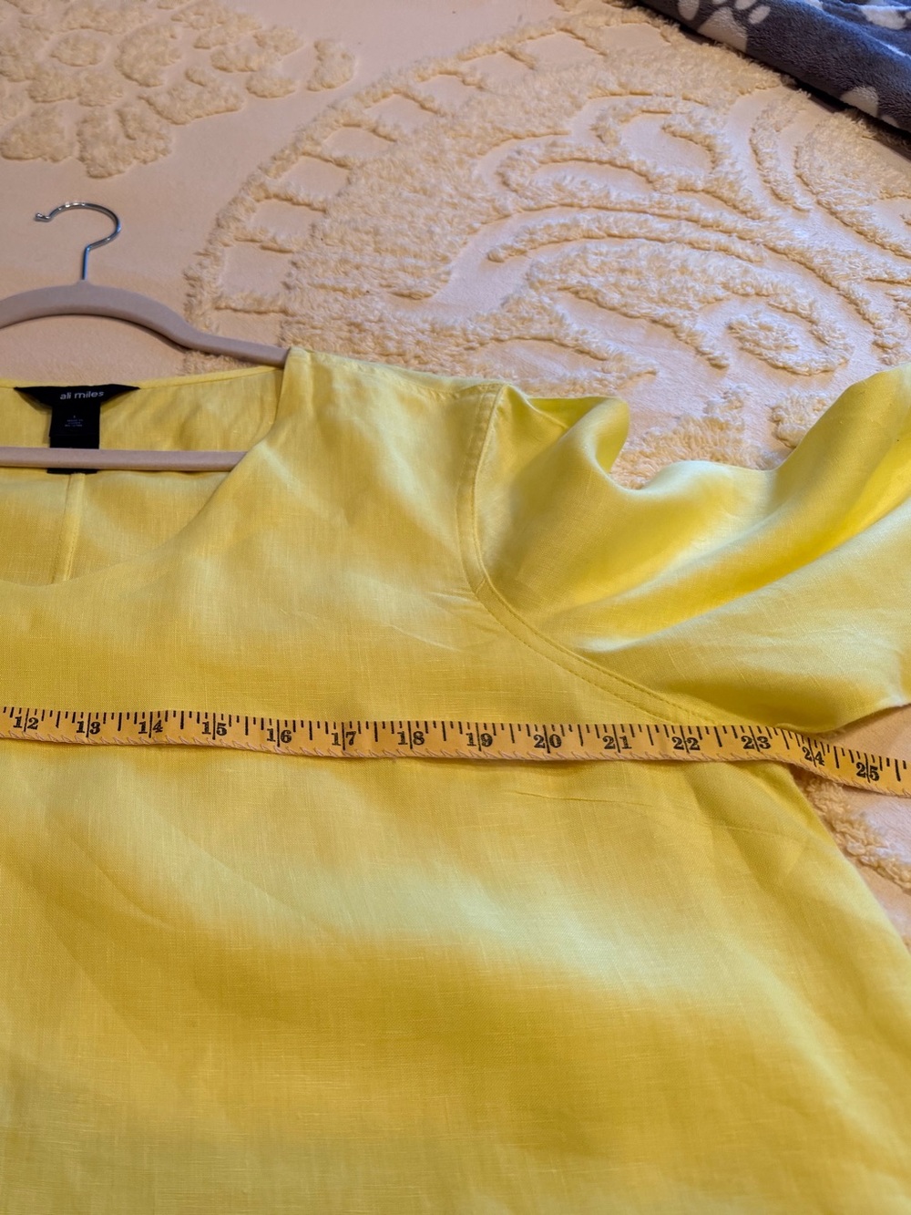 JM Collection Yellow Button-Front Blouse - Picture 5 of 14